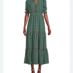Max Studio Teal Patterned Maxi Dress